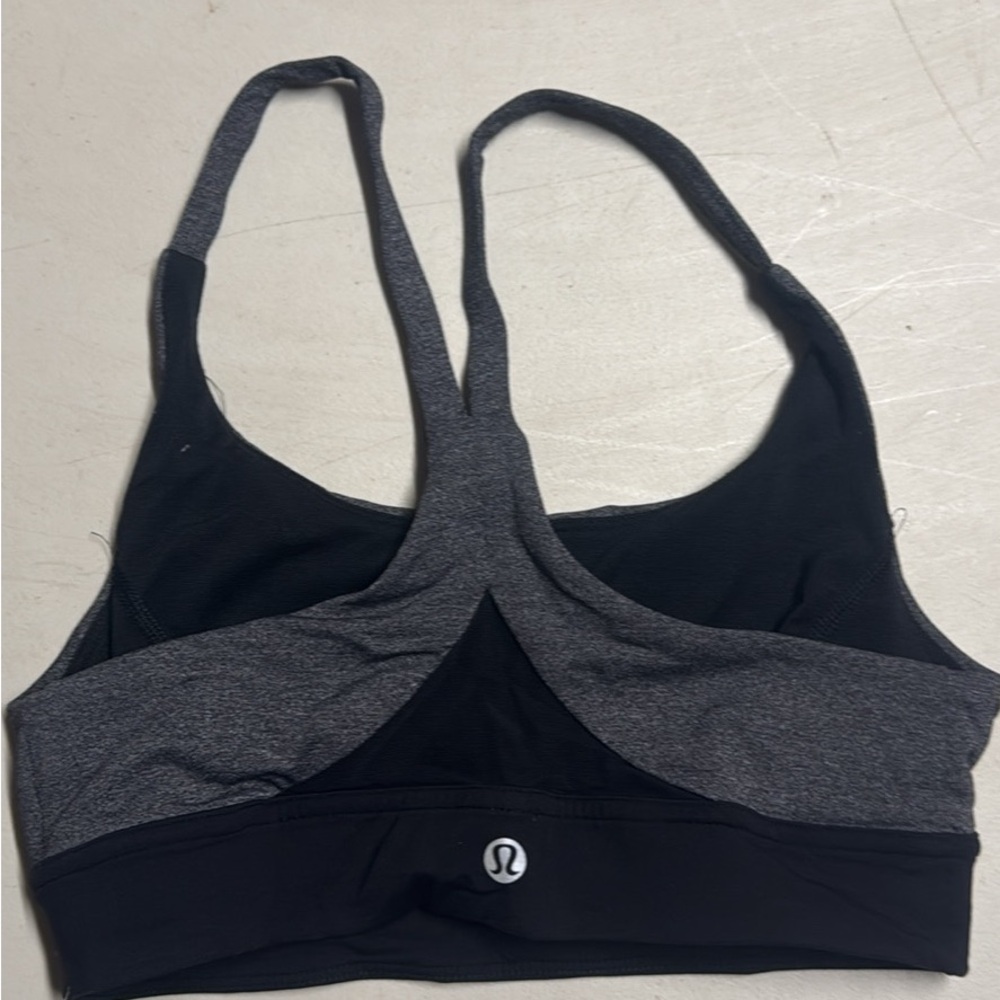 Lululemon Women's Black & Gray Strappy Sports Bra